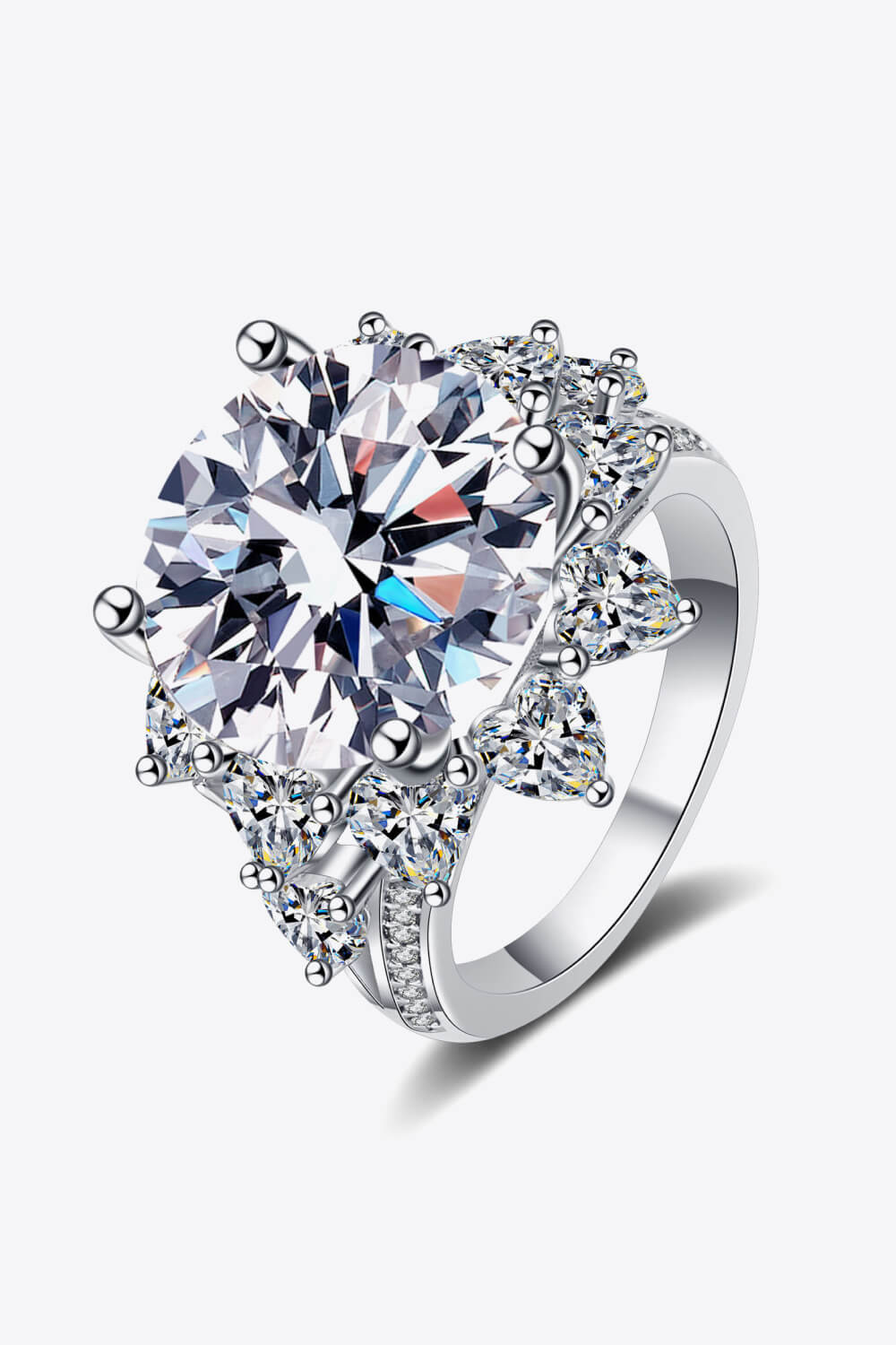 Stunning 10 Carat Moissanite Flower-Shaped Ring